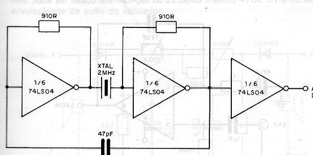 Oscilador de cristal de 2 MHz 
