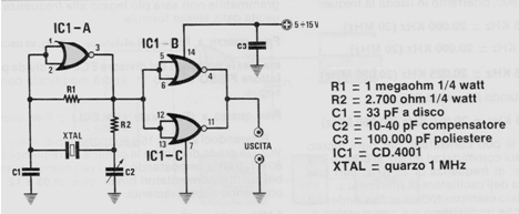 1 MHz XTAL Oscilador 4001
1 MHz XTAL Oscilador 4001