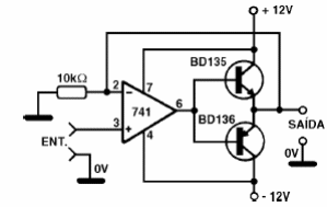 Seguidor de tensión de potência con 741 2 CIR18009S
