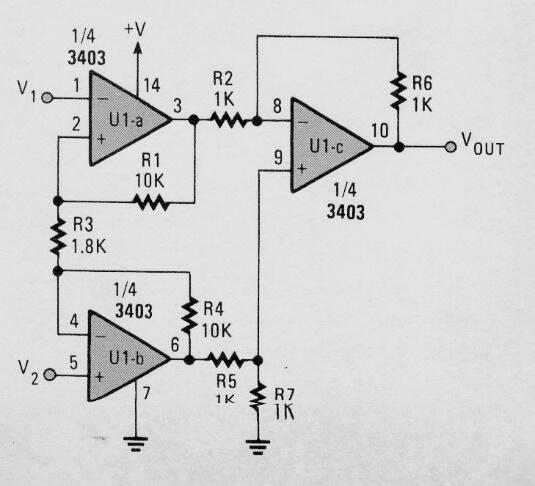 Amplificador diferencial de alta impedancia
