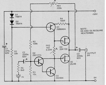 Amplificador MOSFET de 20 W 
