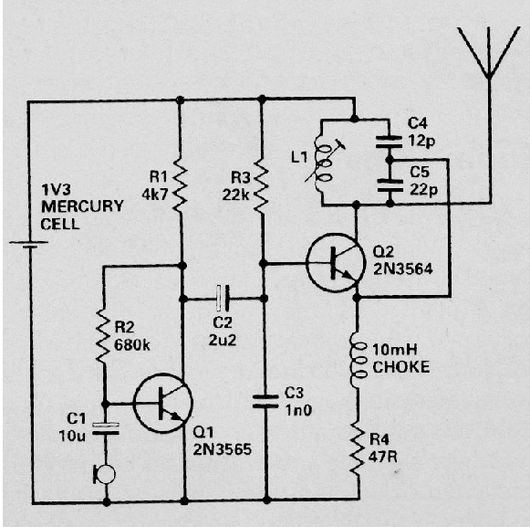 Micro Transmisor Micro de FM con 2 Transistores
Micro Transmisor Micro de FM con 2 Transistores