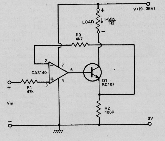 Generador de corriente constante controlado por tensión
