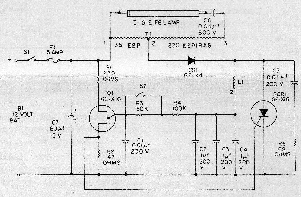 Inversor para Fluorescente con SCR
Inversor para Fluorescente con SCR