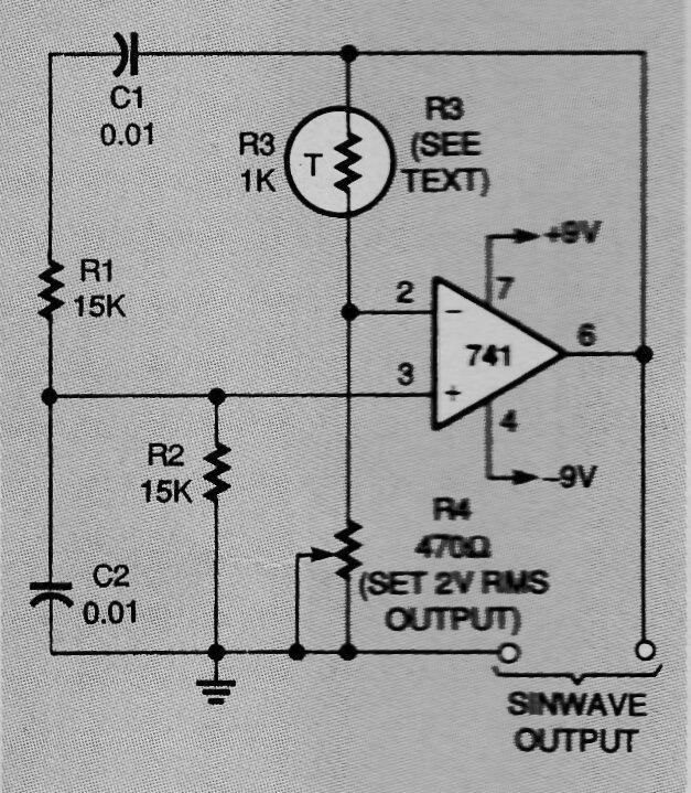 Oscilador de puente de Viena estabilizado con NTC 

