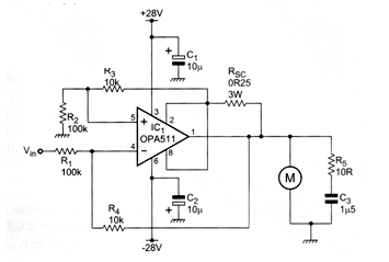 Controlador de motor de 2,5 A con operacional 
