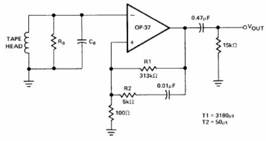 Preamplificador NAB para cabeza de grabación
Preamplificador NAB para cabeza de grabación