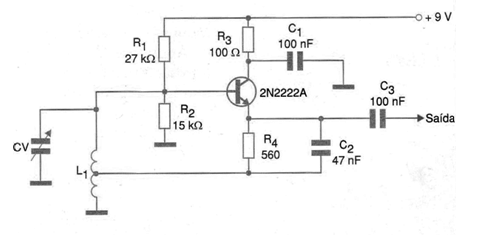 Oscilador Hartley con transistor bipolar
Oscilador Hartley con transistor bipolar
