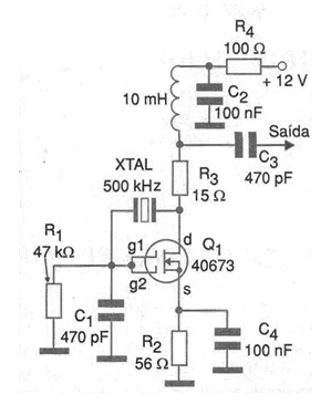 Oscilador MOSFET de doble puerta
