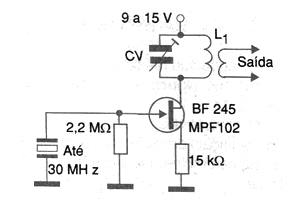Oscilador hasta 30 MHz (FET) 
