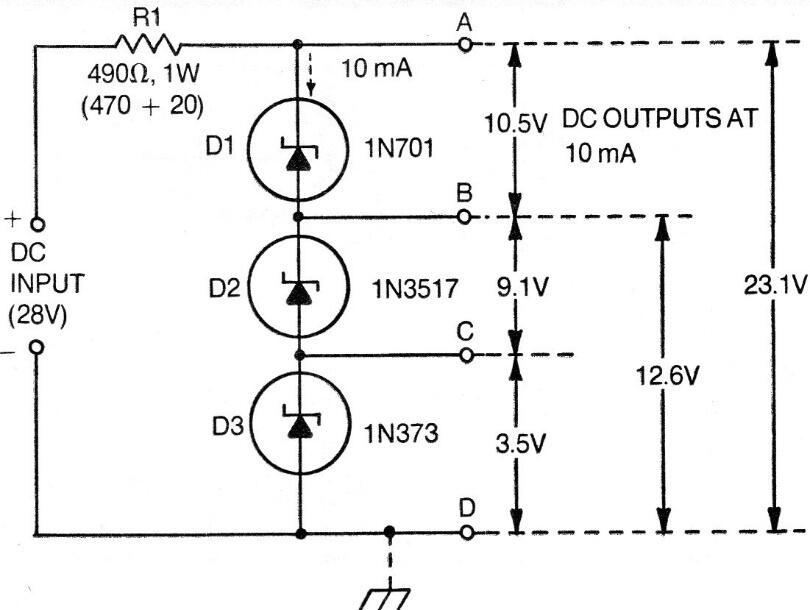 Divisor de tensión con diodo Zener
Divisor de tensión con diodo Zener