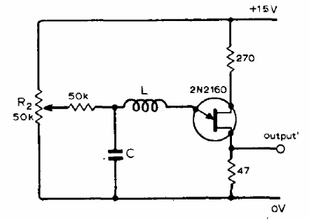 Oscilador sinusoidal de 1 a 50 kHz con Unijuntura
Oscilador sinusoidal de 1 a 50 kHz con Unijuntura