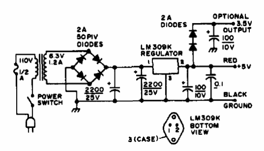 5 V x 1 A con LM309K
5 V x 1 A con LM309K