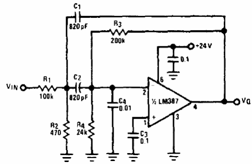 Filtro de paso de banda de 20 kHz
Filtro de paso de banda de 20 kHz