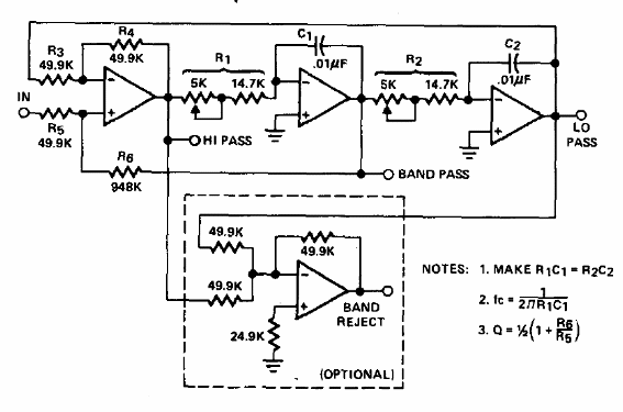 Filtro de paso de banda de 1 kHz
Filtro de paso de banda de 1 kHz
