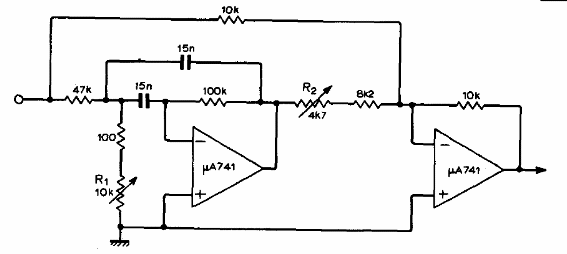 Filtro de rechazo sintonizable con 741
Filtro de rechazo sintonizable con 741
