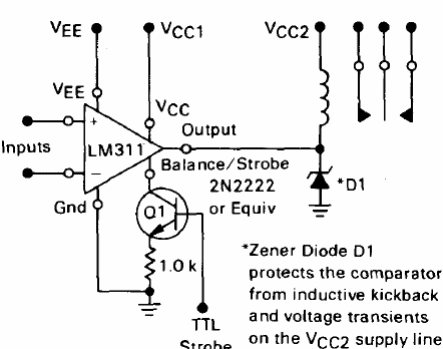 Drive de relé con strobe LM311
Drive de relé con strobe LM311