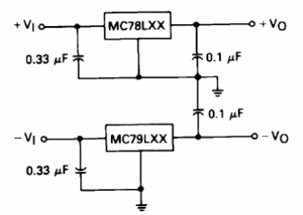 Regulador positivo y negativo de 200 mA MC78Lxx
Regulador positivo y negativo de 200 mA MC78Lxx