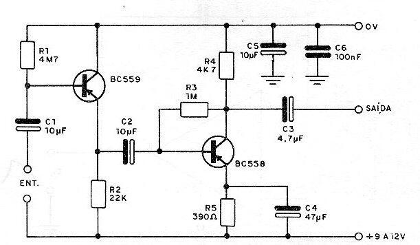 Preamplificador con transistor PNP
Preamplificador con transistor PNP