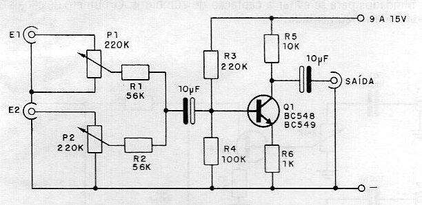Mezclador de transistores bipolares
