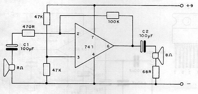 Amplificador experimental con 741
Amplificador experimental con 741