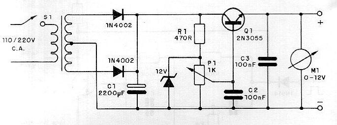 Fuente de alimentación 0 - 12 V x 1 A
Fuente de alimentación 0 - 12 V x 1 A