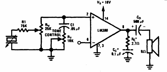 Amplificador para tocadiscos LM380
Amplificador para tocadiscos LM380