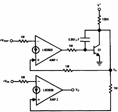 Comparador de precisión LM3900 

