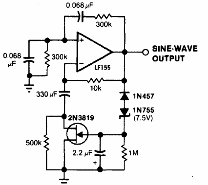 Generador sinusoidal con FET y operacional
Generador sinusoidal con FET y operacional