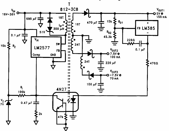 Regulador Conmutado de 3 Volts LM2577
Regulador Conmutado de 3 Volts LM2577