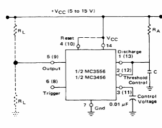 Monoestable con MC3556
Monoestable con MC3556