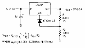 Regulador 5 V x 5 A com el LT330A
Regulador 5 V x 5 A com el LT330A