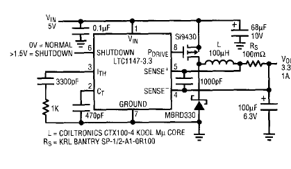 Convertidor SMD de 5 V a 3,3 V LTC1147-3.3
Convertidor SMD de 5 V a 3,3 V LTC1147-3.3