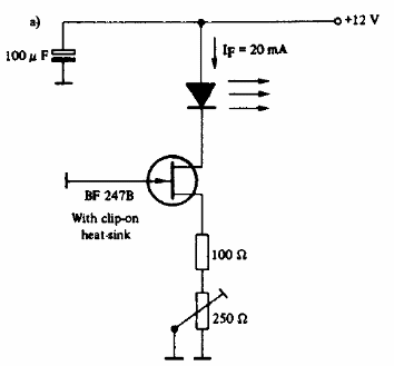 Alimentación constante de 20 mA para LED 
