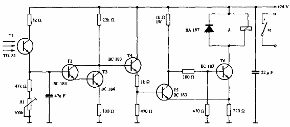 Relé de luz con fototransistor 
