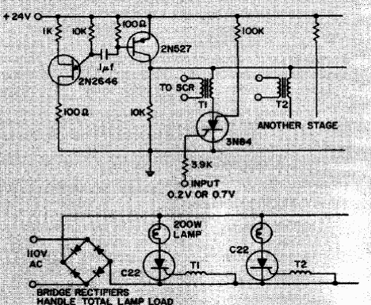 Registro de desplazamiento para lámparas de 110 V 

