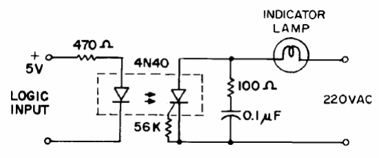 Indicador lógico con lámpara de 110 V
Indicador lógico con lámpara de 110 V