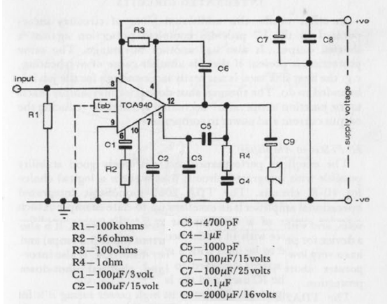 Amplificador TCA940 

