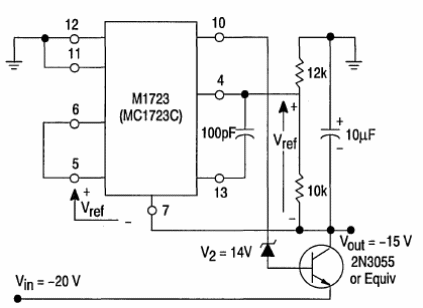 Regulador negativo con el 723
Regulador negativo con el 723