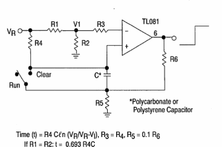 Temporizador RC para intervalos largos TL081 
