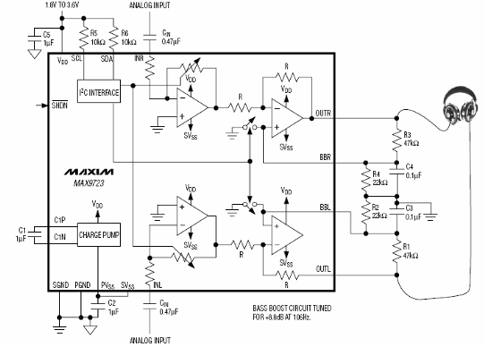 Amplificador estéreo para teléfono de 62 mW
Amplificador estéreo para teléfono de 62 mW