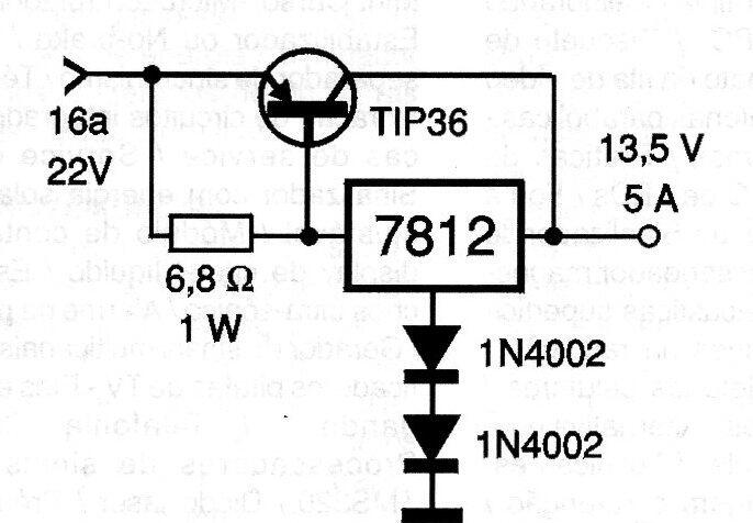 Regulador de alta corriente 5 A
Regulador de alta corriente 5 A