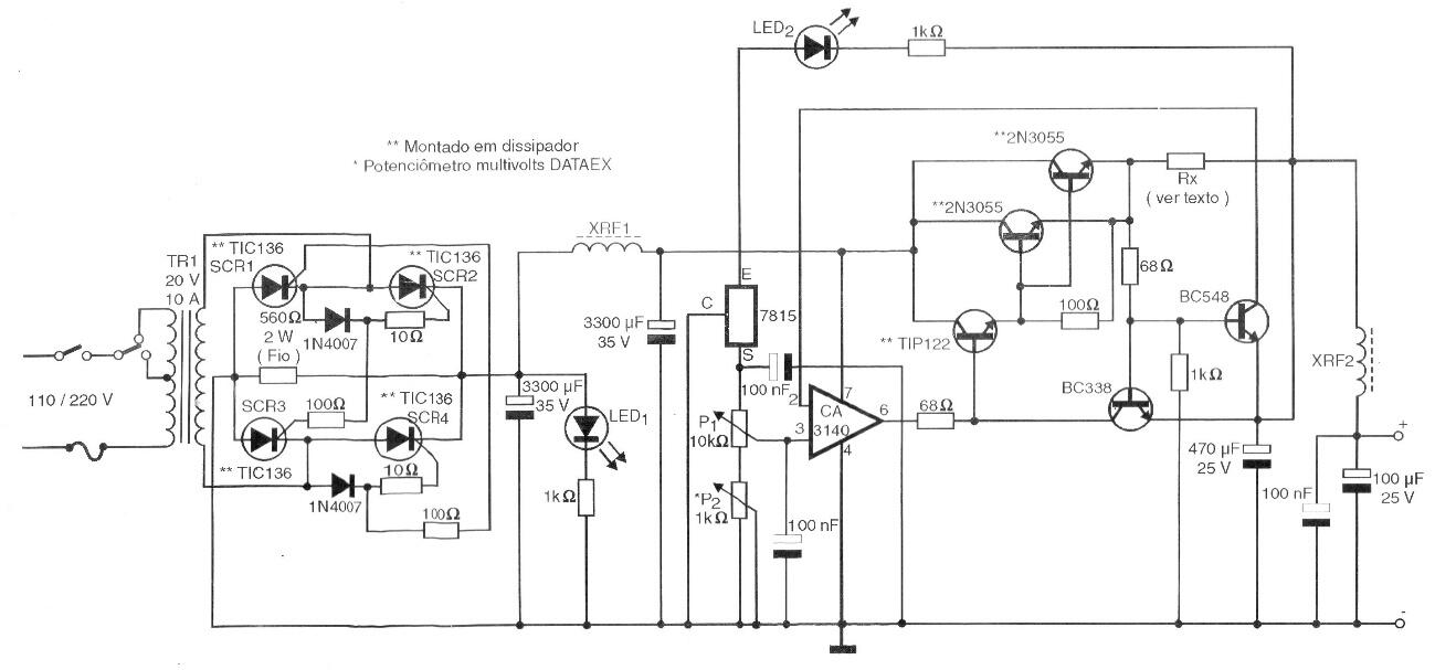Fuente de alimentación de 0 a 15 V x 10 A
Fuente de alimentación de 0 a 15 V x 10 A