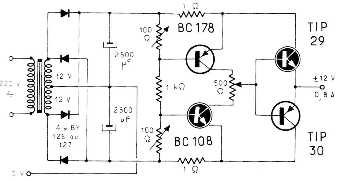 Fuente de tensión positiva y negativa
Fuente de tensión positiva y negativa