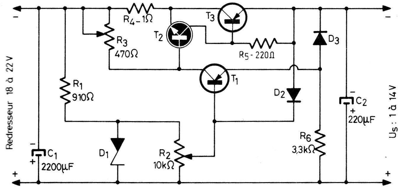 Regulador de tensión variable con transistores
Regulador de tensión variable con transistores
