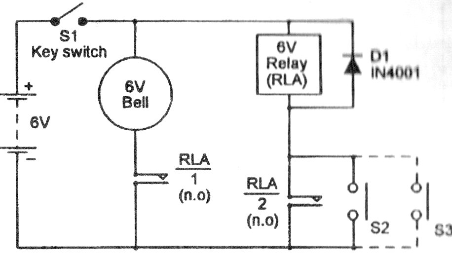 Alarma con bloqueo sin semiconductores
Alarma con bloqueo sin semiconductores