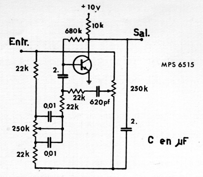 Control de tono con 1 transistor
Control de tono con 1 transistor