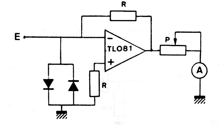 Amplificador para nanoamperímetro TL081
Amplificador para nanoamperímetro TL081