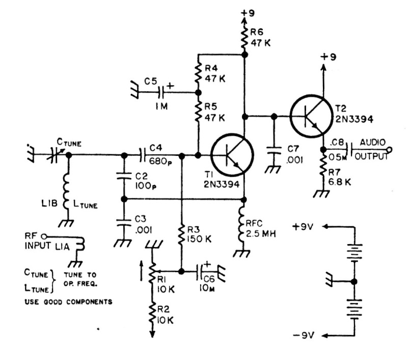 Detector regenerativo con dos transistores
Detector regenerativo con dos transistores