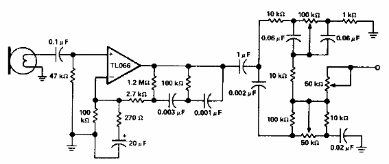 Amplificador de micrófono con control de tono
Amplificador de micrófono con control de tono